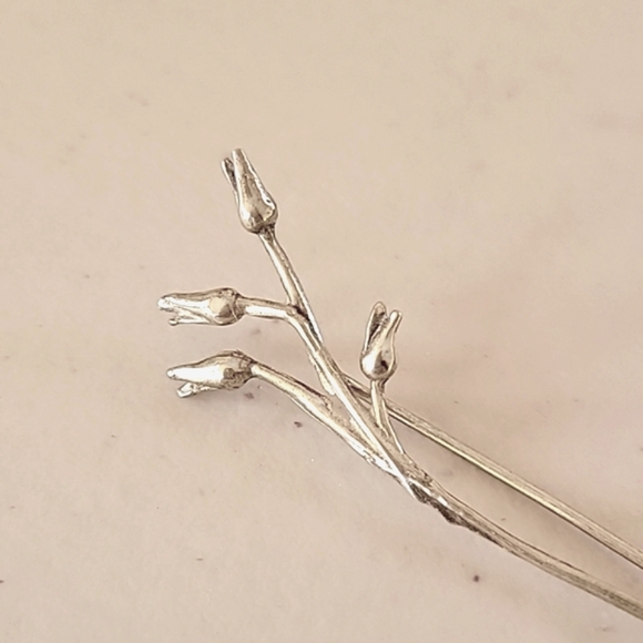 Vintage Silver Tree Branch Hat or Scarf Pin - Picture 2 of 4